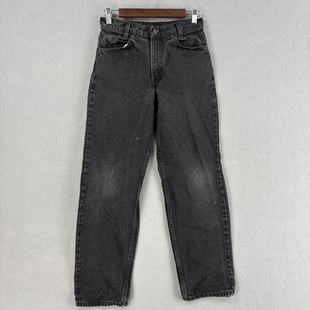 Vintage Levis 550 Jeans Womens 28x26 Black Relaxed Tapered Student Orange Tab